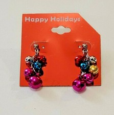 Jingle BELL DANGLE Earrings Colorful Christmas Holidays NWT GIFT