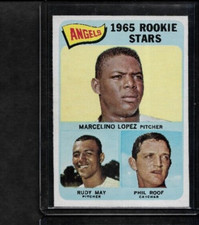 1965 Topps HIGH#537 Angels Rookie Stars Marcelino Lopez, Rudy May, Phil Roof NM