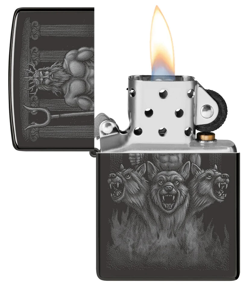 Zippo 46264, Regal Greek God Design, High Polish Black Finish