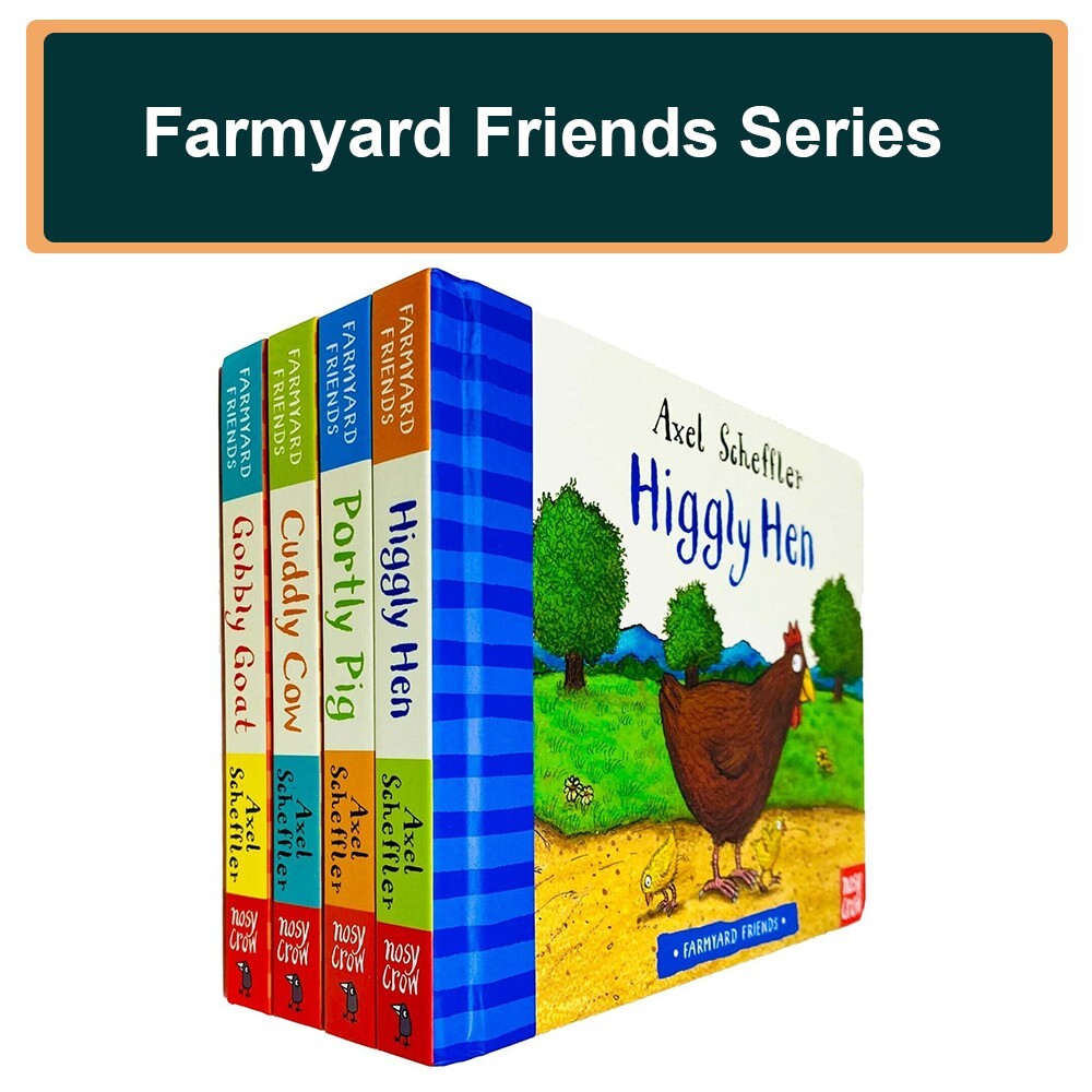 Axel Scheffler Farmyard Friends Series 4 Books Collection Set Gobbly Goat,Cuddly