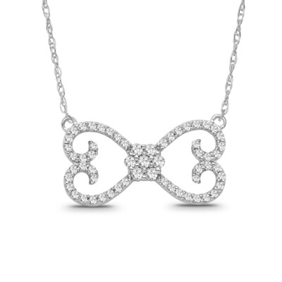 Sterling Silber Runde Natürliche Diamant Anhänger Halskette 18'' Silber Kette