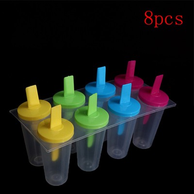 8Pcs Ice Cream Lolly Maker Form DIY Mould Frozen Popsicle Yogurt Molds Tools YH