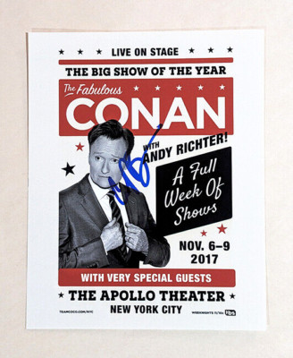 CONAN O'BRIEN signed 8x10'' photo LATE NIGHT The Simpsons SNL Apollo Theater COA