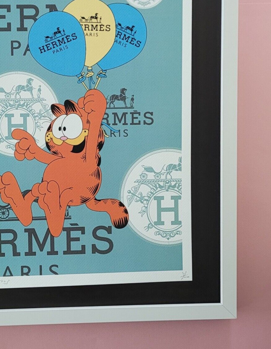 Death NYC Large Framed 16x20in Pop Art Graffiti COA Garfield Hermes Balloons #5