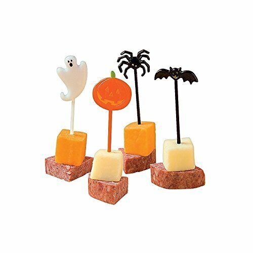 Halloween Plastic Picks (144pc) for Halloween~Party Supplies~Pumpkin, Bat etc - Afbeelding 1 van 1