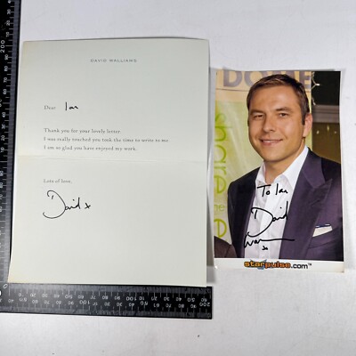 David Walliams englische Komödie Schauspieler TV BGT Brief & Autogramm signed Foto