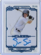 2019 Leaf Trinity SAMMY SIANI Clear Acetate Platinum Foil Auto RC /45 Pirates