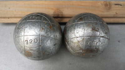 Paire De Boules De Pétanque Anciennes Vintage - Sans Marque, Fabriquées En France