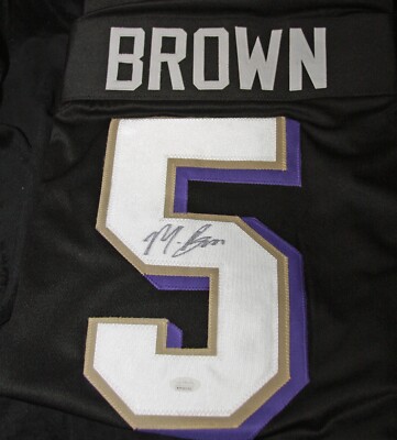 MARQUISE BROWN AUTOGRAPHED BALTIMORE RAVENS CUSTOM JERSEY XL JSA