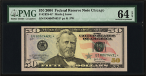 Fr 2128 K* 2004 Fifty Dollar Star Note 50 Dallas PCGS Graded 65 Gem New