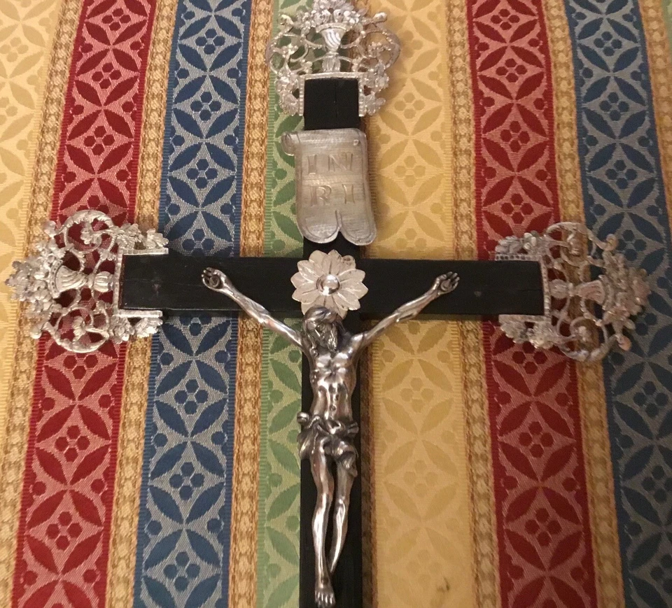 Crocifisso Argento Massiccio Francia Impero - Immagine 3 di 4