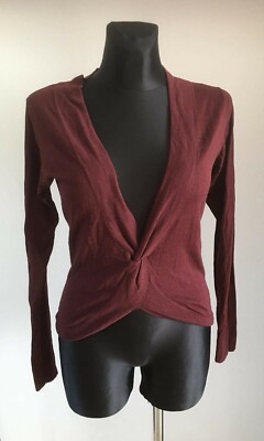 Gold Falke Seide Kaschmir Pullover Top Bluse S Small Bordo