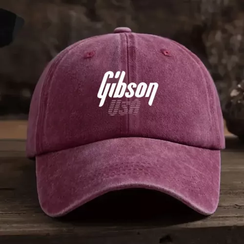 NEW - Vintage Style Gibson Guitar Cap Hat Baseball Maroon ROCK ON !!