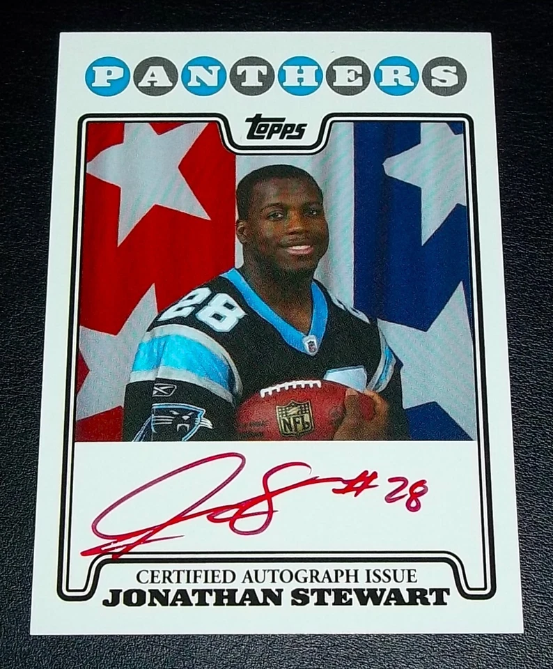 Rc SP RED Jonathan Stewart Auto 2008 Topps Rookie Premiere JS Signed Autograph - Image 2 of 3