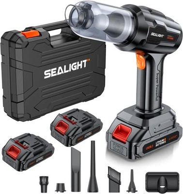 SEALIGHT 21000PA Powerful  Handheld Car Vacuum Blower Cleaner, 2 batteries