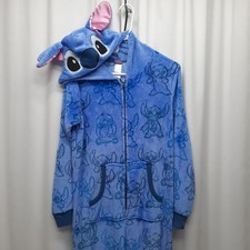 Disney Lilo Stitch Women's Size M 8-10 Fleece Suit One piece Pajamas