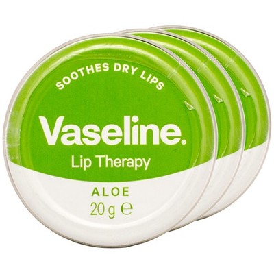 (51 EUR/100 g) 3x Vaseline Lip Therapy Aloe Lippenbalsam 20g