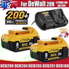 For DeWalt 20V 20Volt Max XR 8.0AH Li-Ion Battery/Charger DCB205-2 DCB200 DCB204