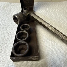 Vintage Lot Of Indestro Socket Wrench Set w/Wall Mount  AS PICTURED