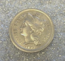 1881 3 CN 3 CENT NICKEL AU+ (3124)