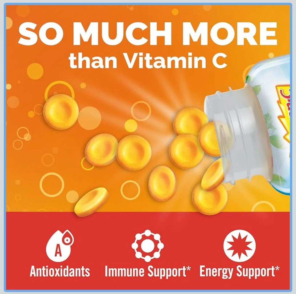 3x Emergen-C 1000mg Vitamin C Natural Orange Blast Flavored 40 Chewable Tablets - Image 3 of 4