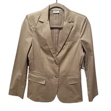 DKNYC Sandstone Beige Cotton Blend 2-Button Blazer Jacket S993251K Size 4