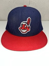 New Era 59Fifty Cleveland Indians Chief Wahoo MLB Fitted Hat 7 1/2 See Pics