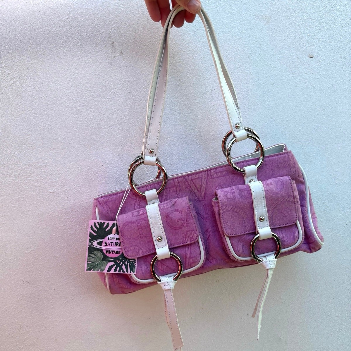 Dolce & Gabbana Super Rare Vintage Y2K Pink Logo Shoulder Bag 