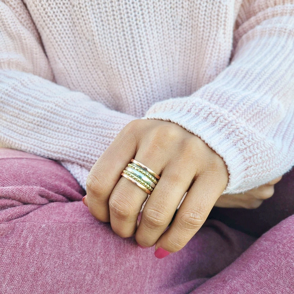 Spinner Ring 925 Sterling Silver Meditation Ring Fidget Ring Anxiety Relief Ring - Image 2 of 4