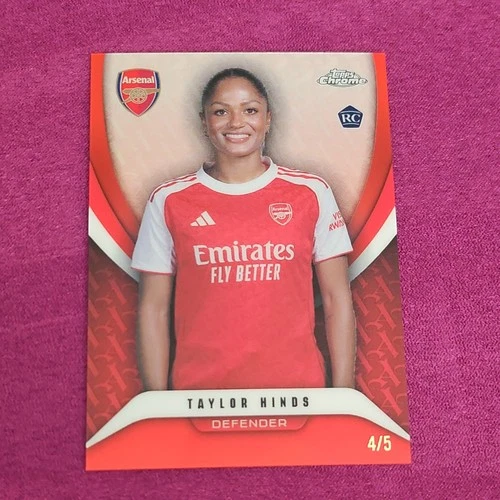 Topps Chrome Arsenal 2025-26 Taylor Hinds /5 Colour Match Rookie Card Arsenal FC
