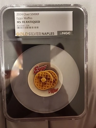 2024 CHAD 5000F EGGO WAFFLES PLATE - NGC MS70 - 999 SILVER 