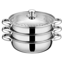 Steamer Pot for Cooking 11-inch Steam Pots with Lid, Multipurpose Steam Pot S...