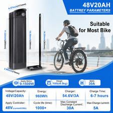 20Ah/13Ah 48V Li-ion Battery with 4Pin and 30A BMS Lithium Battery for 200-1500W