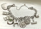 Vintage Sterling And Plated CHARMS On BRACELET  Wearable 6 1/2” PETITE