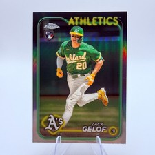 Zack Gelof 2024 Topps Chrome #282 Refractor Rookie Oakland Athletics Card MLB. rookie card picture
