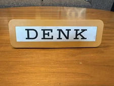 IBM Desk Sign Plaque THINK DENK Yellow Plastic Resin Advertising in Dutch
