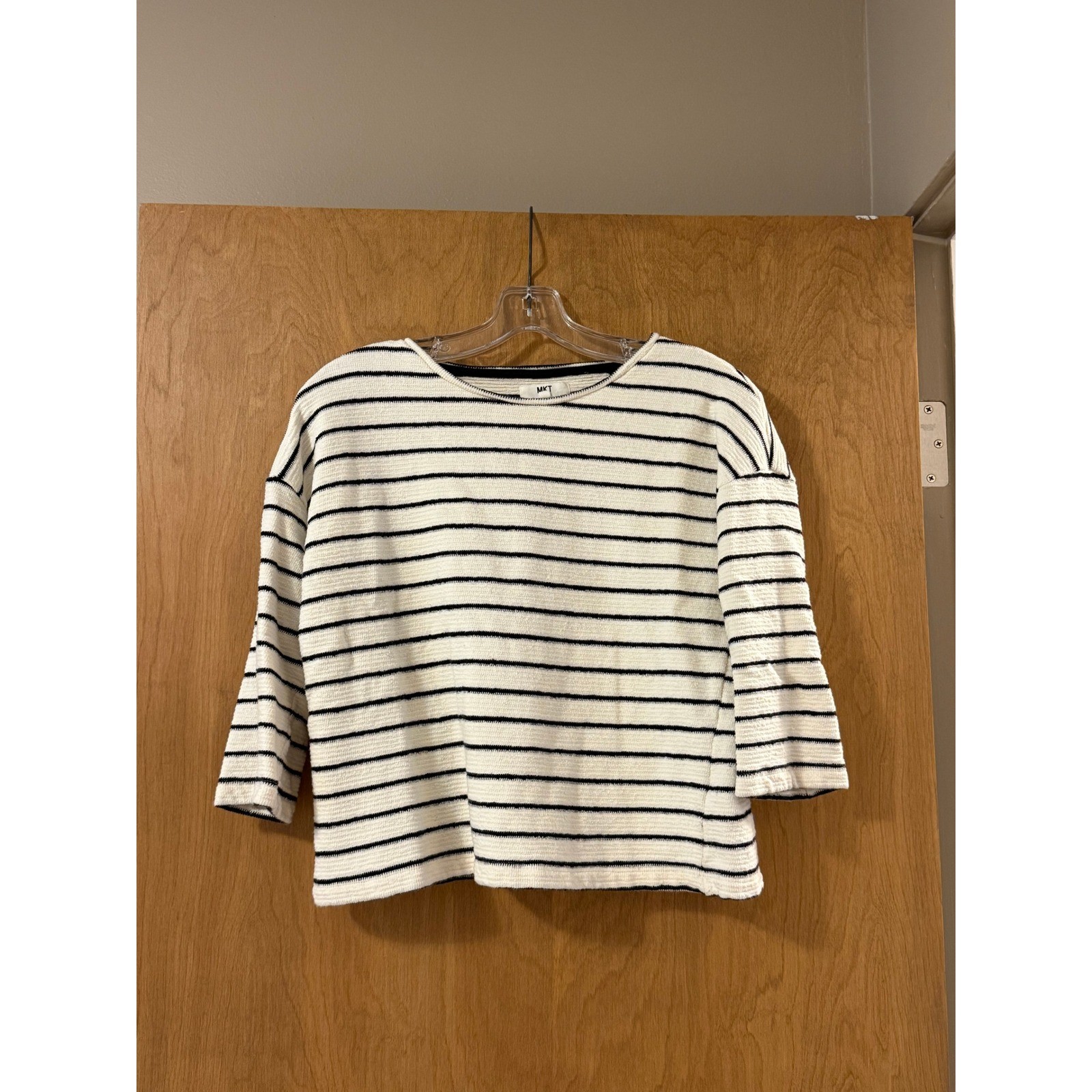 MKT Studio La Mariniere Striped Textured Knit Top Women's M French Breton