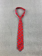 Vintage Wolfsons Necktie Men Red Silk Paisley USA Made Preppy Business Formal