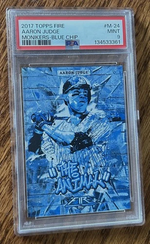 2017 Topps Fire Aaron Judge Monikers - Blue Chip  Rookie PSA 9 MINT NY Yankees