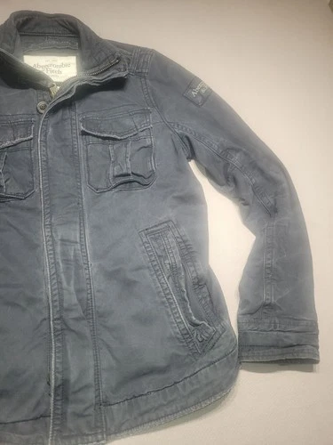 Abercrombie & Fitch Sentinel Jacket Mens M Blue Cotton Twill Military Y2K image 5