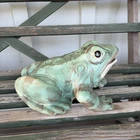 VINTAGE 1930's BRUSH McCoy LARGE GARDEN  POTTERY FIGURINE FROG OPEN MOUTH