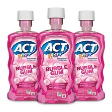 ACT Kids Anticavity Fluoride Rinse for Bad 16.9 Fl Oz Pack of 3 , Pink