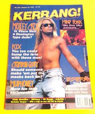 Kerrang! No.353 August 10 1991 - Motley Crue, Kix, Crimson Glory, Mudhoney