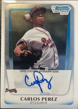 2011 Bowman Chrome CARLOS PEREZ Rookie #BCP108 🔥 Braves 🔥 GORGEOUS Autograph