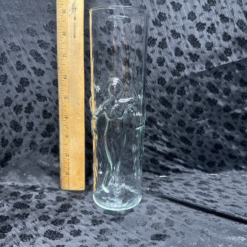 1960's Vintage Libby La Femme 3 D Nude Dancing Woman Highball Tumbler Glass