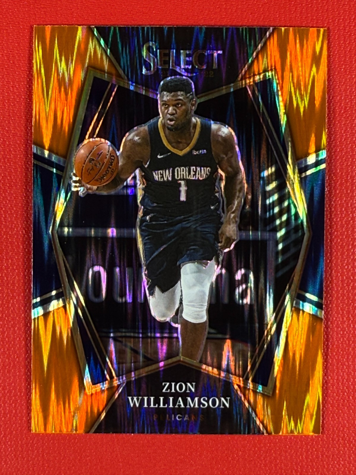 2021 Panini Select - Zion Williamson #191 Orange Flash Prizm