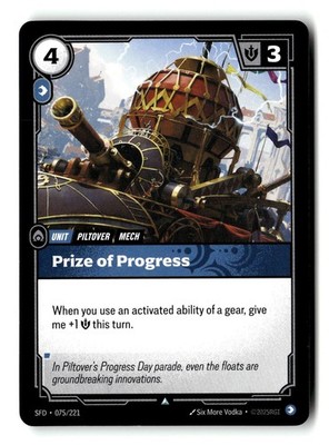 Prize of Progress 075/221 Uncommon Spiritforged Riftbound Near Mint
