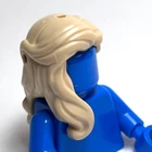 Lego - Minifigure Hair - Tan Blonde, Female, Wavy, Long, Over Shoulder, Curls