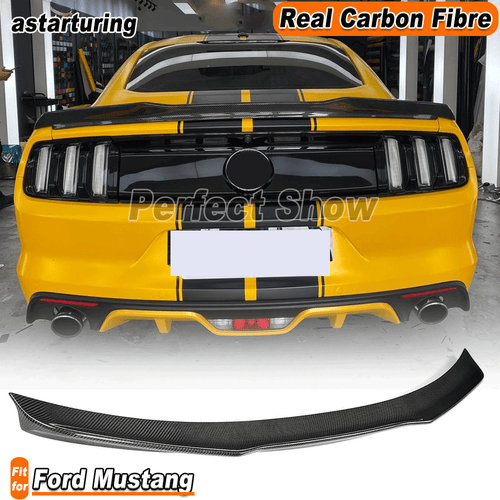 Fit For Ford Mustang 2015-18 REAL Carbon Fiber Rear Trunk Boot Spoiler Wing Lip  - Bild 1 von 10