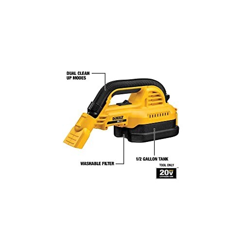DEWALT 20V MAX Cordless Wet/Dry Hand Vacuum 1/2Gallon Tank eBay